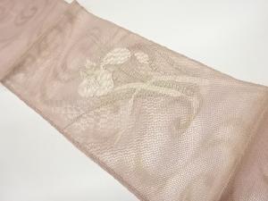 紗 菖蒲に流水模様織出し袋帯